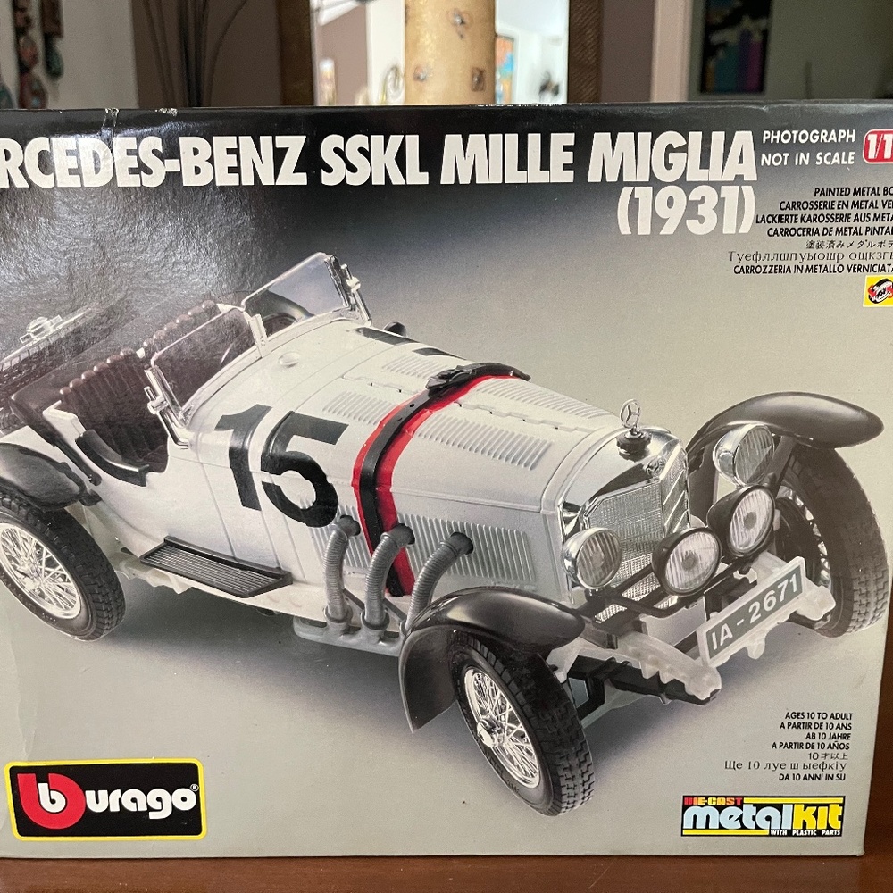 BBURAGO Mercedes Benz-SSKL MILLE MIGLIA (1931) NEW IN BOX NEEDS ASSEMBLY